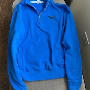Victoria's Secret Pink Blue Quarter Zip-Up Hoodie